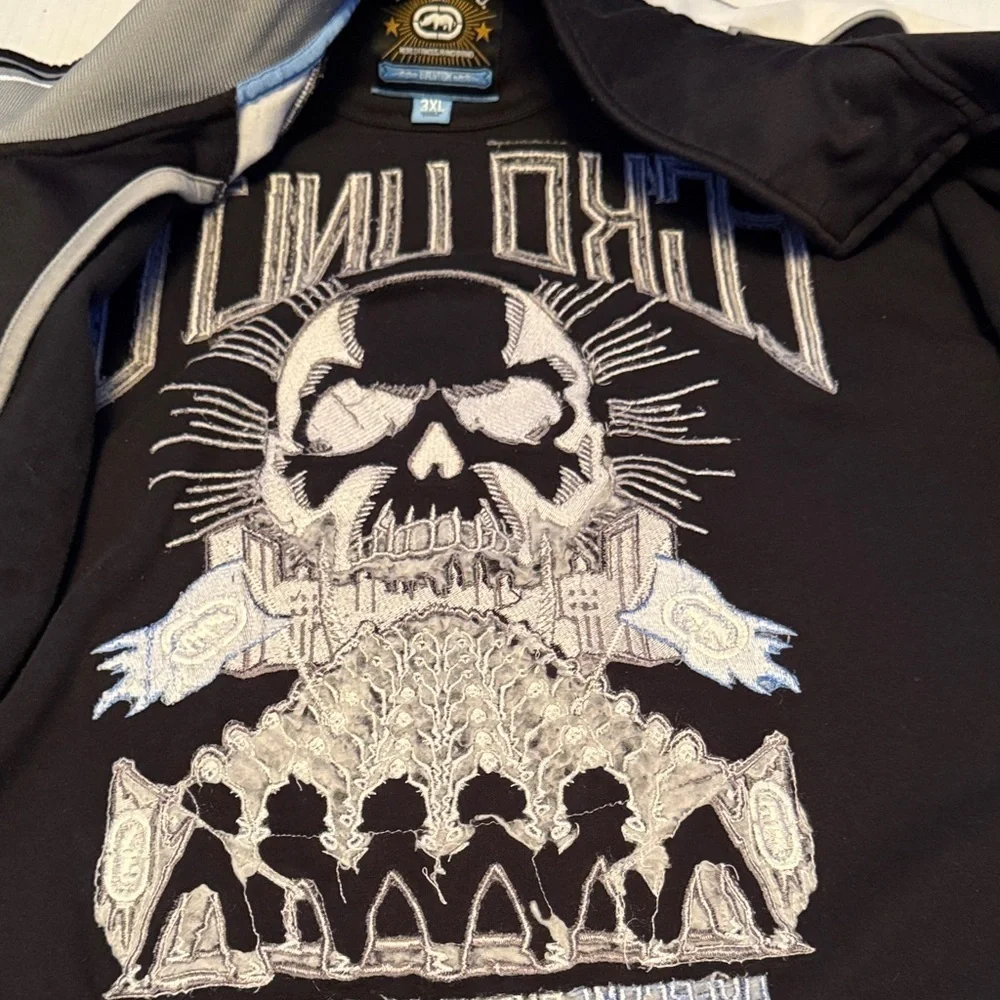 Vintage Y2K Ecko Unlimited Skull Track Jacket 3XL Streetwear